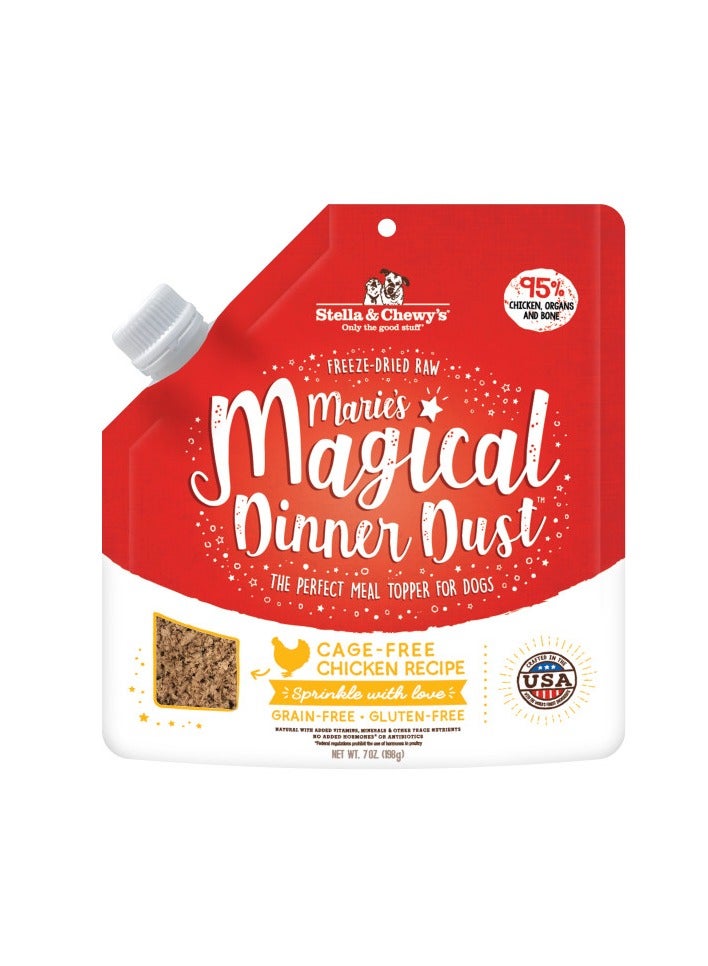 Stella & Chewys Marie’s Magical Dinner Dust – Chicken 7 oz, Stella & Chewy's, Magical Dinner Dust, Dog Dinner Dust, Dog Kibble Topper, Stella & Chewy's Dog Food, Stella & Chewy's Freeze-Dried Raw, Dog Topper, Dog food