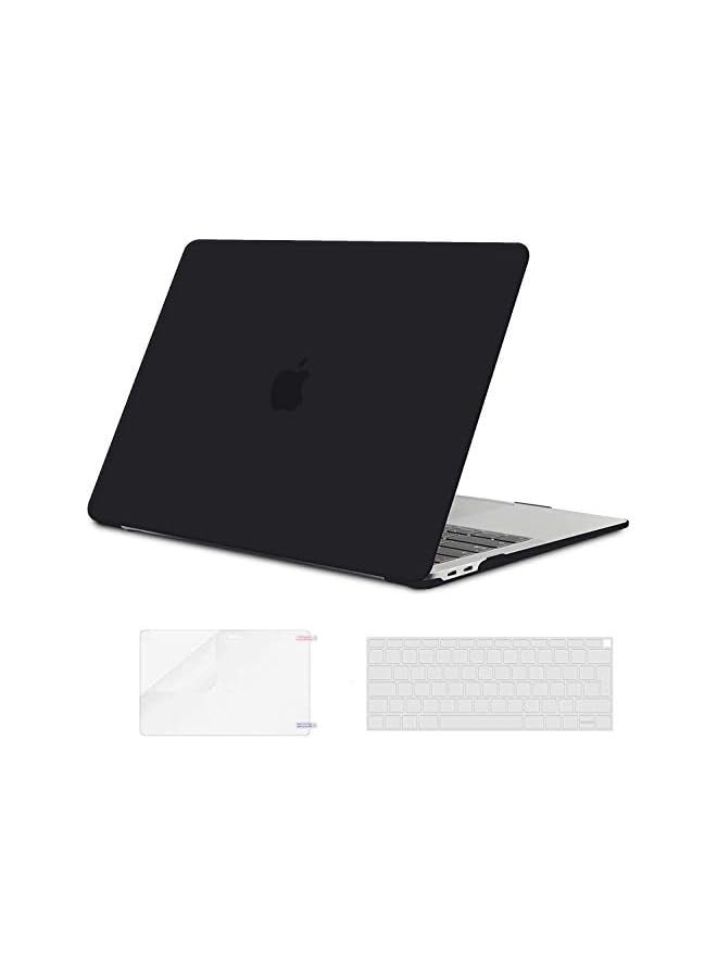 Plastic Hard Shell Cover for MacBook Air 13 Inch, Slim Cover for MacBook Air A2179 A1932, for MacBook Air2020-2018with Keyboard Cover, Screen Protector for MacBook Air Retina with Touch Id, Black.