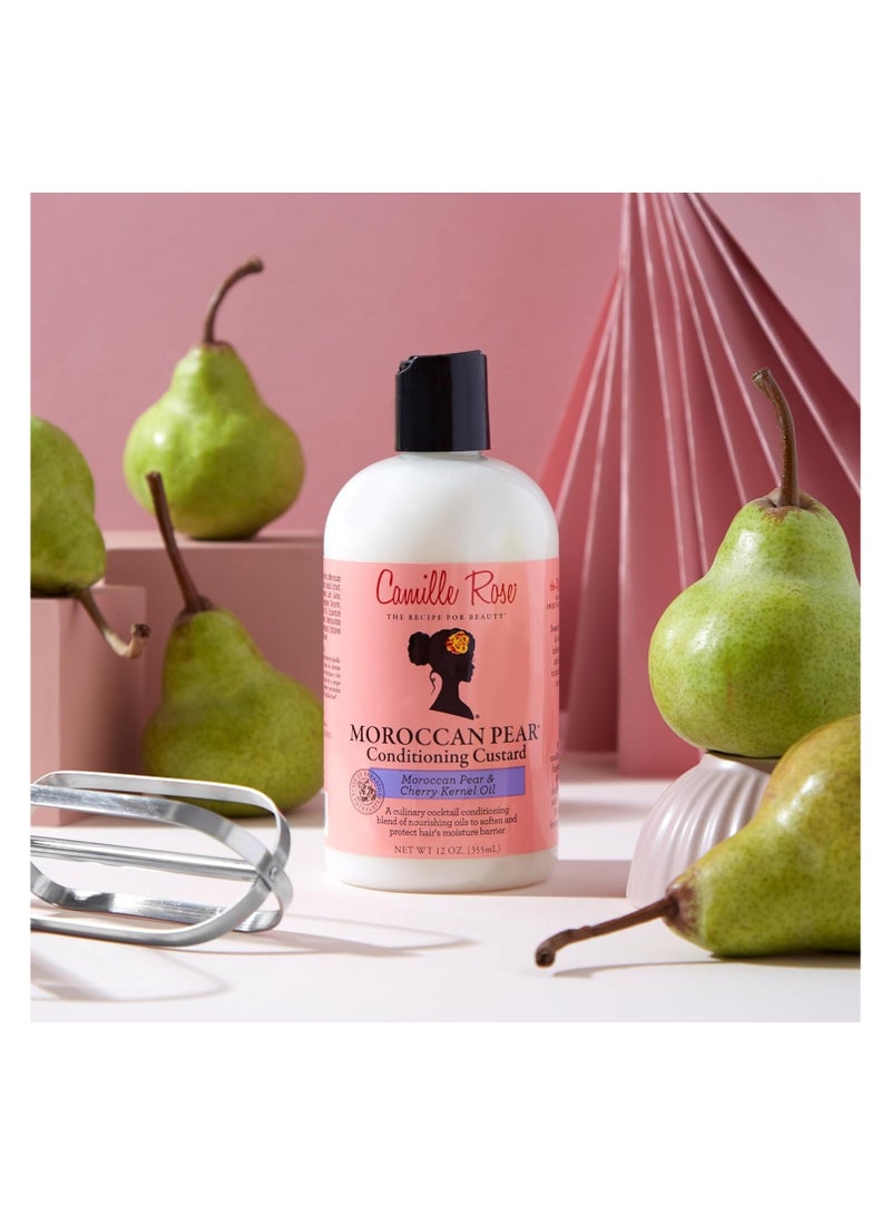 Camille Rose Moroccan Pear Hair Conditioner, to Nourish Soften Restore and Moisturize, for All Hair Types, 12 oz/ 355ml Made in USA.