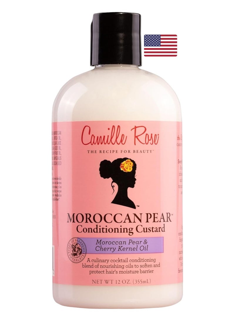 Camille Rose Moroccan Pear Hair Conditioner, to Nourish Soften Restore and Moisturize, for All Hair Types, 12 oz/ 355ml Made in USA.