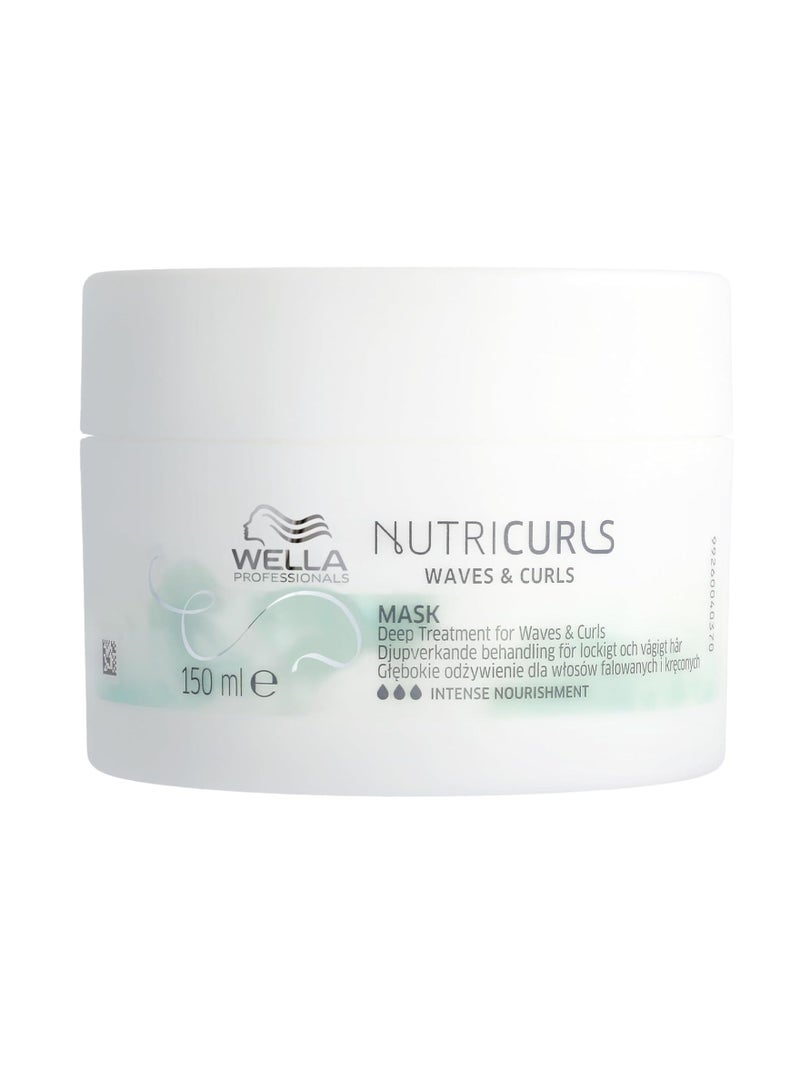 Wella Professionals Nutricurls Deep Treatment Hair Mask for Waves & Curls | 150 ml | Deep Conditioning For Curly Hair | With Jojoba Oil | For Frizz Control