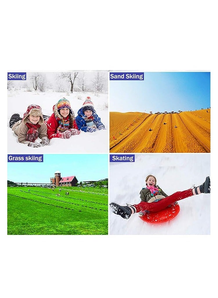 Snow Sled Sand Grass Skiing with Pull Rope, Slippery Racer Downhill Toboggan Rolling Snow Slider, for Kids Boat Sledge Sprinter