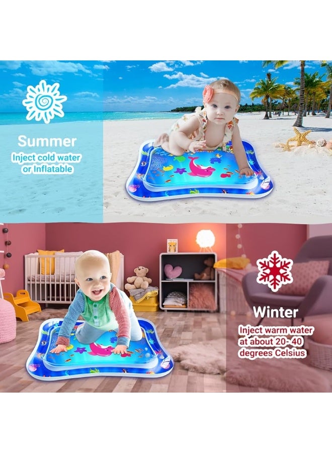 ZMLM Baby Tummy-Time Water Mat: Infant Baby Toy Gift Activity Play Mat Inflatable Sensory Playmat Babies Belly Time Pat Indoor Small Pad for 3 6 9 12 Month Newborn Boy Girl Toddler Fun Christmas Game