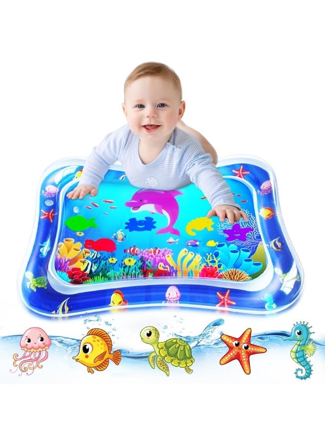 ZMLM Baby Tummy-Time Water Mat: Infant Baby Toy Gift Activity Play Mat Inflatable Sensory Playmat Babies Belly Time Pat Indoor Small Pad for 3 6 9 12 Month Newborn Boy Girl Toddler Fun Christmas Game