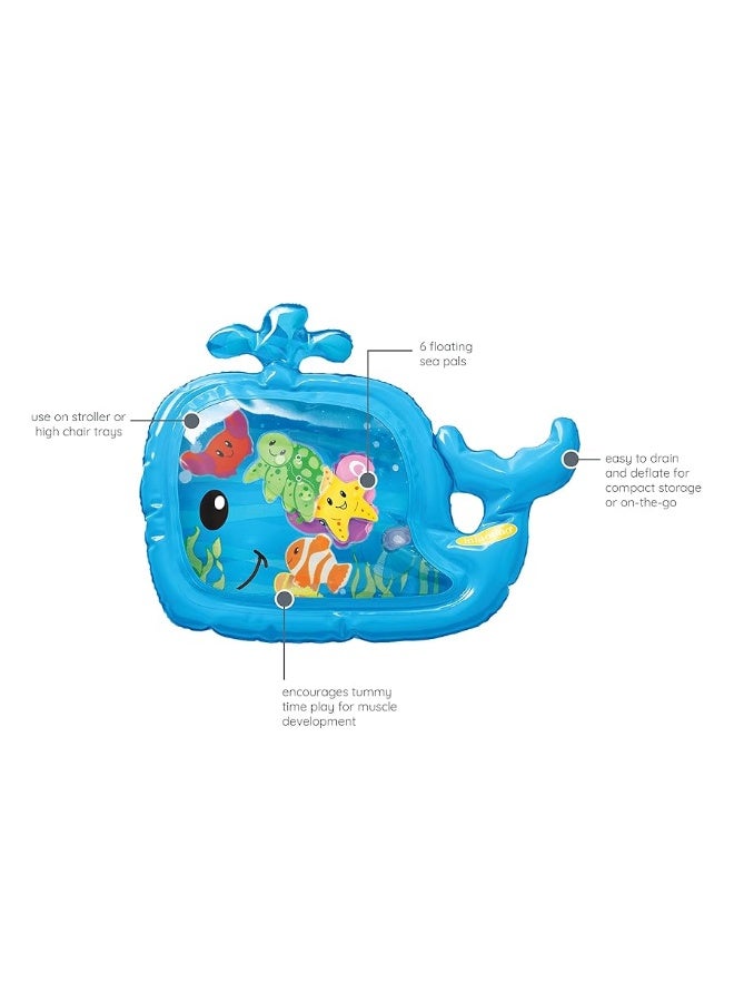 Infantino Jumbo Pat & Play Water Mat, Sea-Themed Mess-Free Water Play for Babies, Supports Tummy Time and Motor Skills Development, Multicolor, 3M+