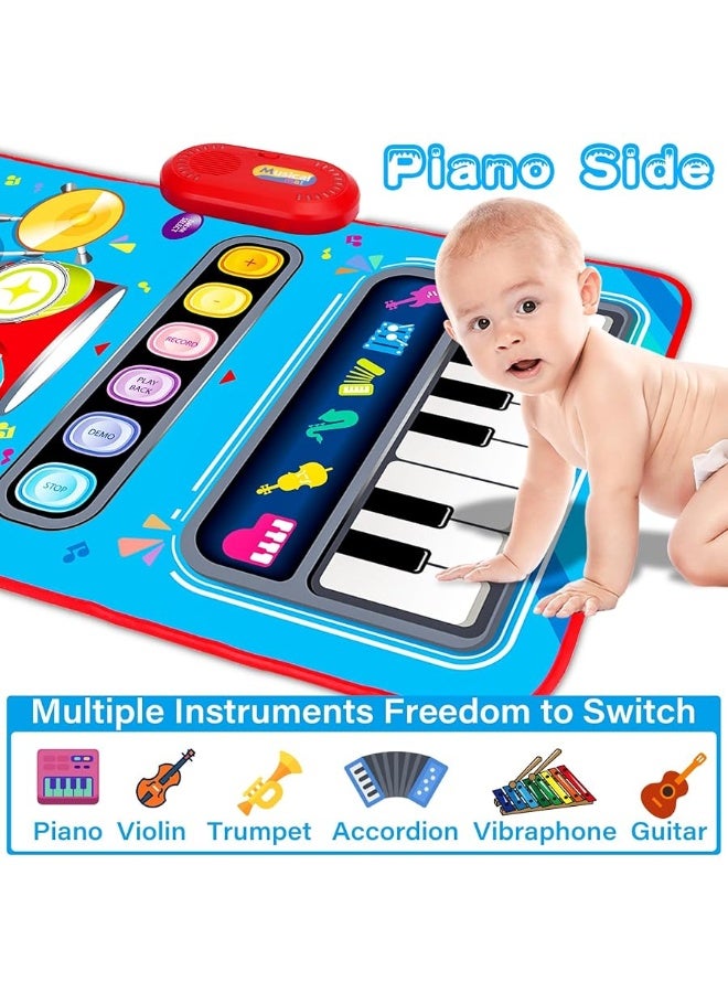 Baby Toys for 1 Year Old Baby Musical Mat Toddler Toys Age 12  2 in 1 Piano Drum Babies Play Mat  Infant Music Toy 1218 Months Babies Birthday Valentines Gifts for 1 2 3 Year Old Boys Girls