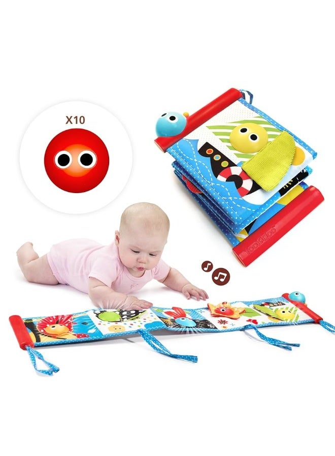 Yookidoo First Soft Cloth Baby Book - Lights and Music (0 to 12 Months). Essential Toy for Infant and Newborn's Playmats Promotes Sensory Development and Tummy-Time Training