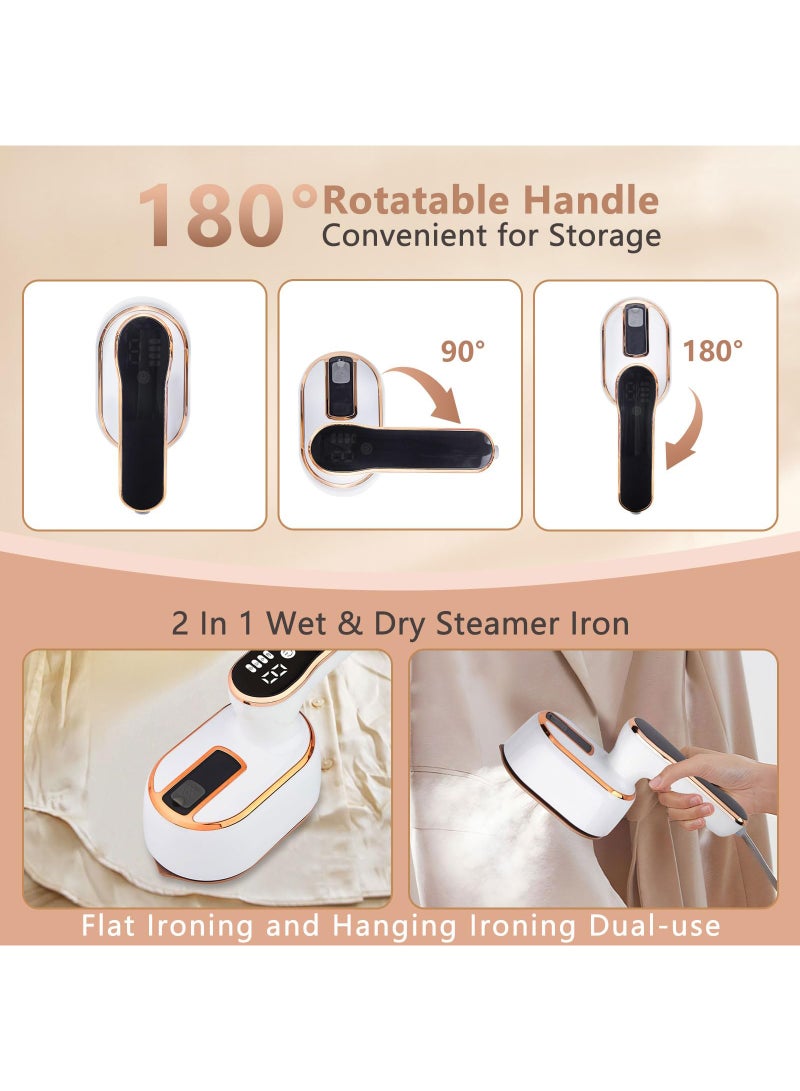 High-Power Handheld Garment Steamer Clothes Steamer, Portable Steamer 5s Fast Heat-up Ironing Wrinkle Remover -1000W 100ML,Wet and dry use