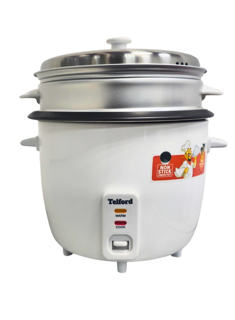 2.2 Liters Rice Cooker with Steamer and stainless-Steel Lid 900 Watts