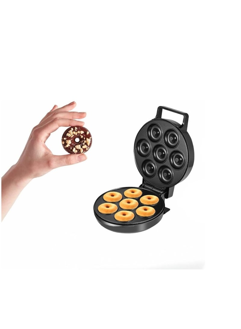 DLC Mini Donut Maker - Electric Non-Stick Surface Makes 7 Small Doughnuts- Decorate, Frost or Ice Your Own for Kid Friendly Baked Dessert Treat - Donut Maker, Unique Summer Baking Activity for Adults