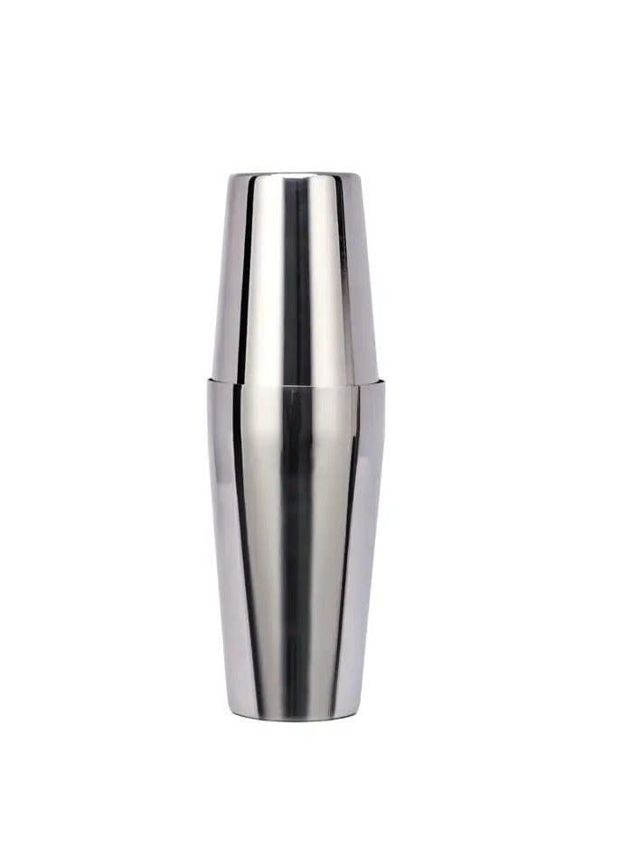 Liying Stainless Steel Boston Cocktail Shaker 750ml, Drink Mixer with Built-in Strainer for Mixing Drinks Margaritas (Silver)