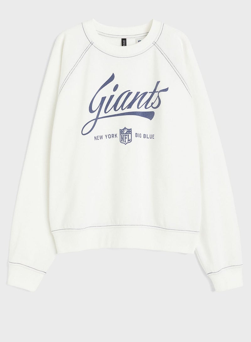 Crew Neck Graphic Sweatshirt