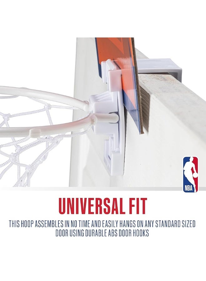 Franklin Sports NBA Mini Over the Door Basketball Hoop - Kids Indoor Mini Basketball Hoop with Basketball - NBA Fan Shop Mini Hoop for Bedroom + Office - Over the Door Mini Hoop Set