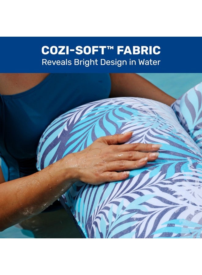 Aqua Contour Cooling Pool Float Lounge 18 Pocket Inflatable Pool Floats For Adults Blue Ferns