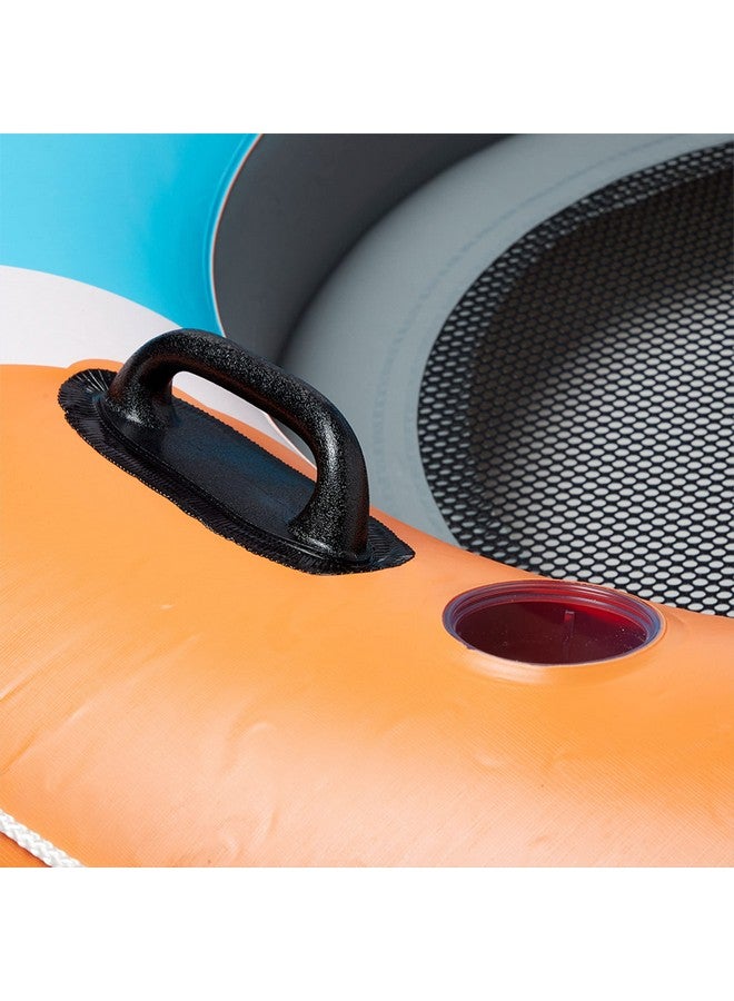 Hydro Force Rapid Rider Inflatable River Tube Water Float For 1 Person With Built In Backrest Handles And Cupholders Orange