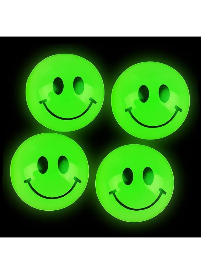 Bulk Bouncy Balls Glow in The Dark - 24 Pcs (1inch / 27mm) Diameter, High Bouncing, Small Rubber Smile Face Bouncing Balls for Kids, Vending Machines, Game Prize Toys, Party Favor, Gift Bag Filler