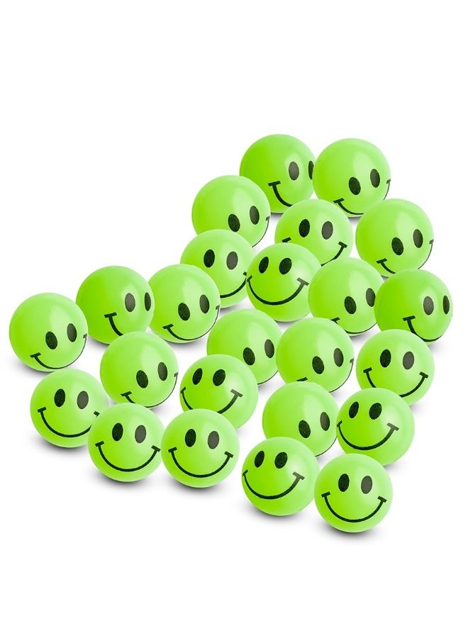 Bulk Bouncy Balls Glow in The Dark - 24 Pcs (1inch / 27mm) Diameter, High Bouncing, Small Rubber Smile Face Bouncing Balls for Kids, Vending Machines, Game Prize Toys, Party Favor, Gift Bag Filler