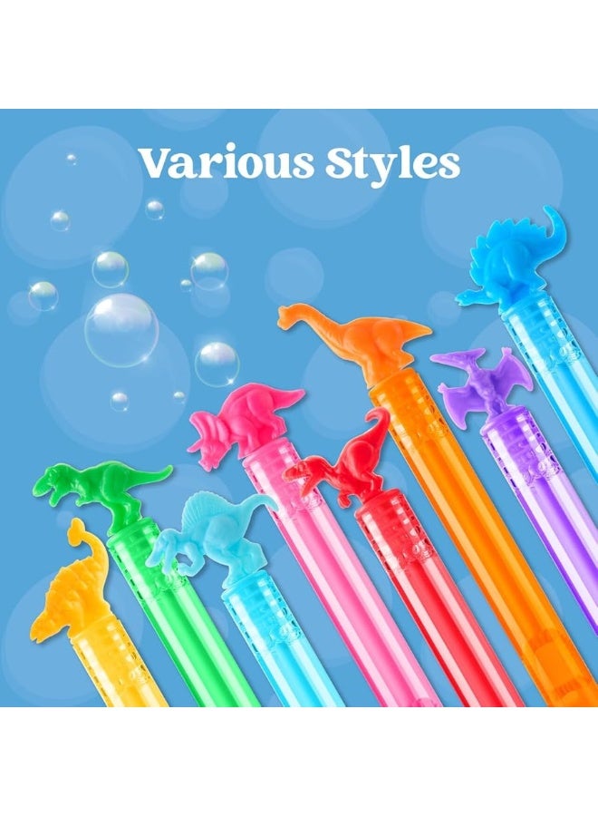 JOYIN 32 Pack Bubbles Party Favors for Kids, 8 Colors Dinosaur Mini Bubble Wands, Goodie Bag Stuffers, Treasure Box Toys, Classroom Prizes for Boys Girls