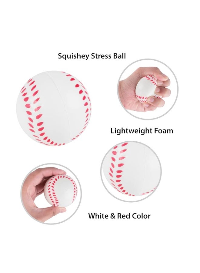 Super Z Outlet Mini Foam Sports Balls 12 Pack for Kids Adults Mini Baseball Football Basketball Soccer Stress Bulk Toy Game Party Decoration Relaxable (Baseball)