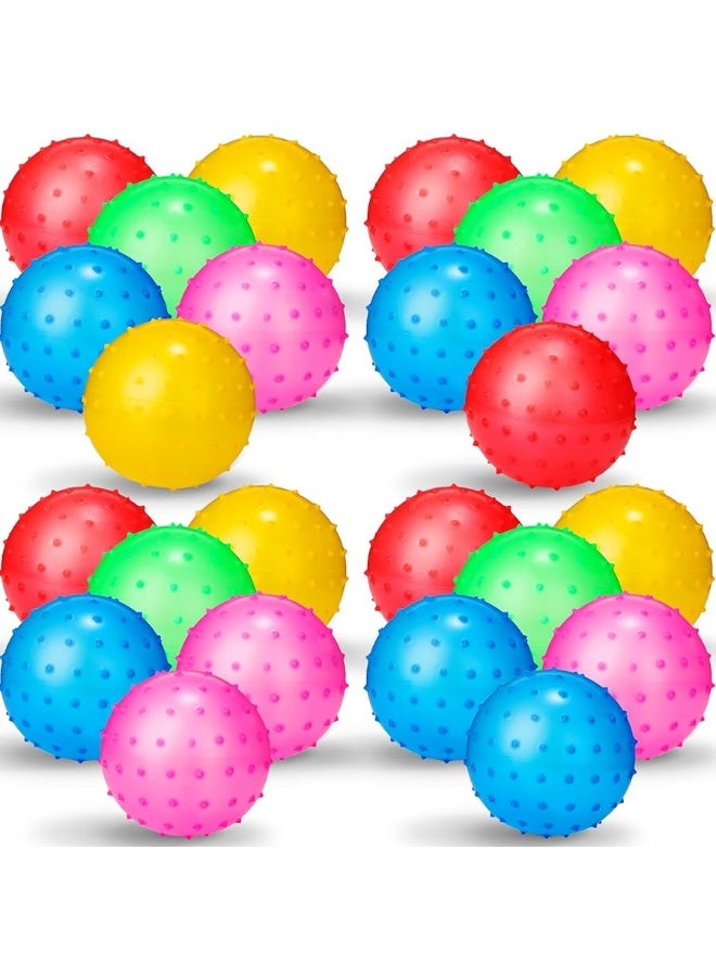 Jerify Knobby Balls Spiky Bounce Ball Toy Large Bouncy Balls Bulk Inflatable Sensory Balls Soft Massage Stress Plastic Balls for School Party Play Outdoor Indoor