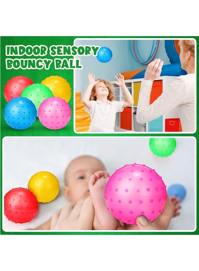 Jerify Knobby Balls Spiky Bounce Ball Toy Large Bouncy Balls Bulk Inflatable Sensory Balls Soft Massage Stress Plastic Balls for School Party Play Outdoor Indoor