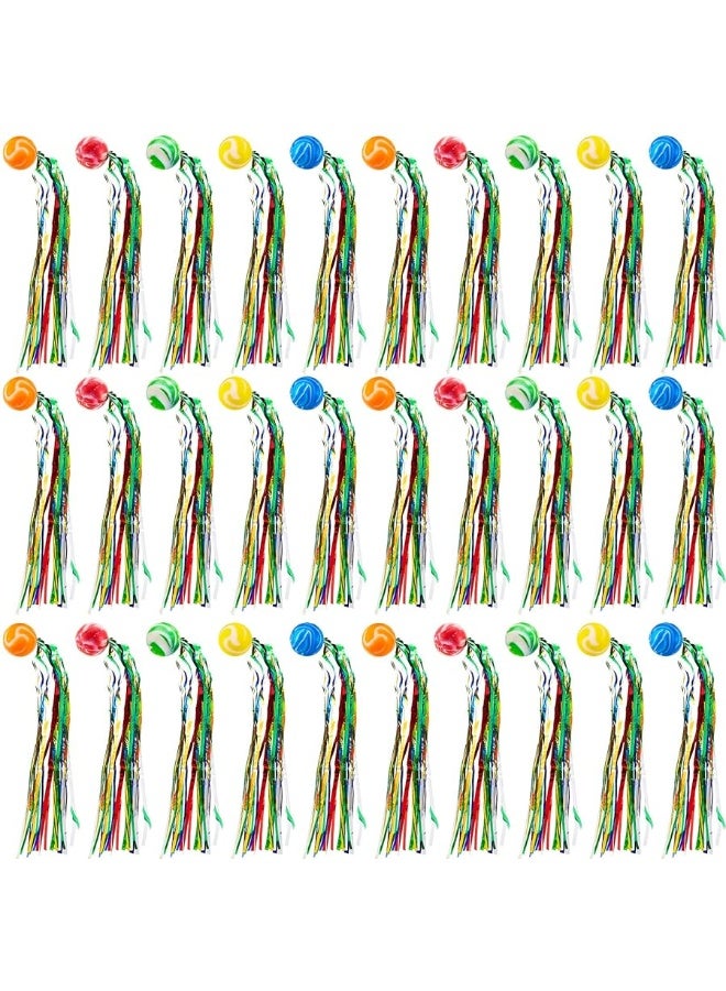 Hungdao Comet Balls Bouncy Balls Party Favors for Kids Toddler Large Rubber Bouncy Balls with Colorful Streamers Rainbow Party Favors Kid Classroom Return Gift(30 Pcs)