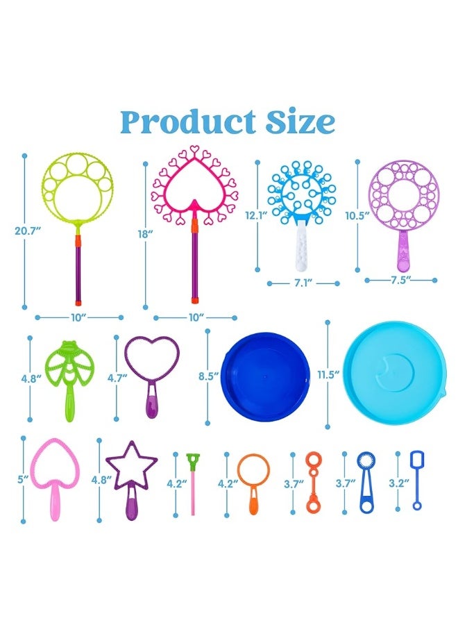JOYIN Big Bubble Wands Set, Giant Bubble Wand Toys with Tray Bulk, Large Bubble Maker for Kids Adults, Summer Toys, Birthday Party Favors, Outdoor Activities, Easter Basket Stuffers