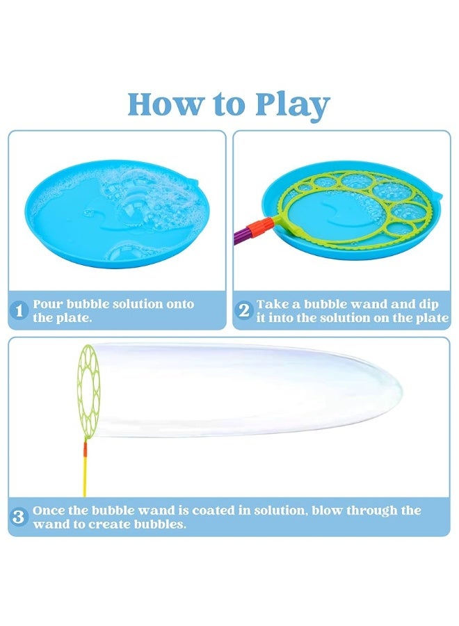 JOYIN Big Bubble Wands Set, Giant Bubble Wand Toys with Tray Bulk, Large Bubble Maker for Kids Adults, Summer Toys, Birthday Party Favors, Outdoor Activities, Easter Basket Stuffers