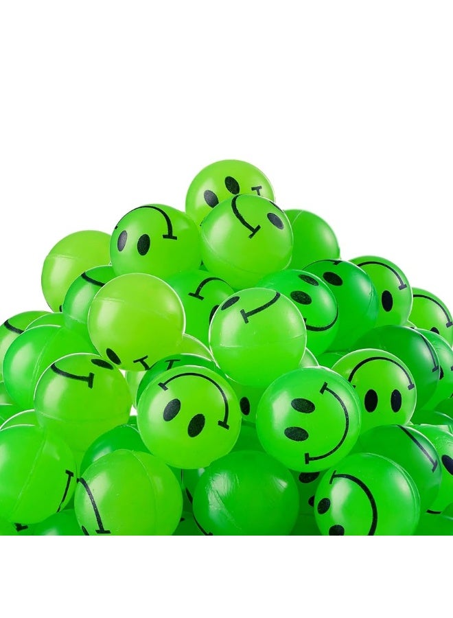 Bulk Bouncy Balls Glow in The Dark - 144 Pcs (1inch / 27mm) Diameter, High Bouncing, Small Rubber Smile Face Bouncing Balls for Kids, Vending Machines, Game Prize Toys, Party Favor, Gift Bag Filler