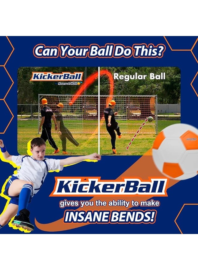 Kickerball - Curve and Swerve Soccer Ball/Football Toy - Kick Like The Pros, Great Gift for Boys and Girls - Perfect for Outdoor & Indoor Match or Game