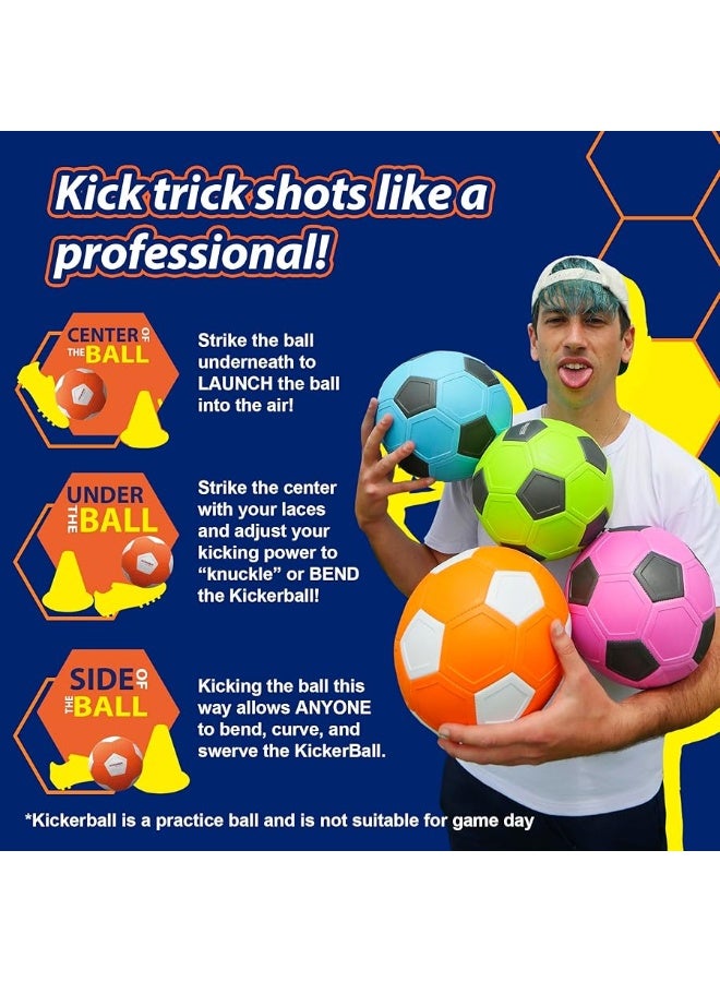 Kickerball - Curve and Swerve Soccer Ball/Football Toy - Kick Like The Pros, Great Gift for Boys and Girls - Perfect for Outdoor & Indoor Match or Game