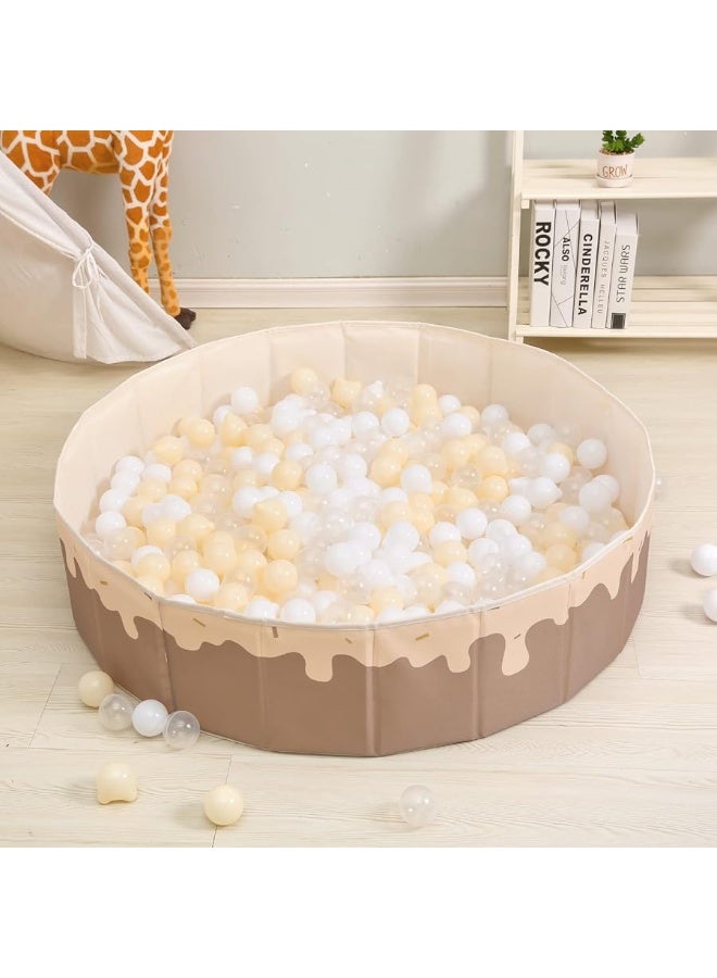 GOGOSO Beige Ball Pits for Toddlers Pets with Storage Bag Gifts for Baby Girls Boys Kids Dogs as Play Yard, Baby Playpen, Fence, Oxford Foldable Ball Pool (Balls Not Included),40Inch,Candy