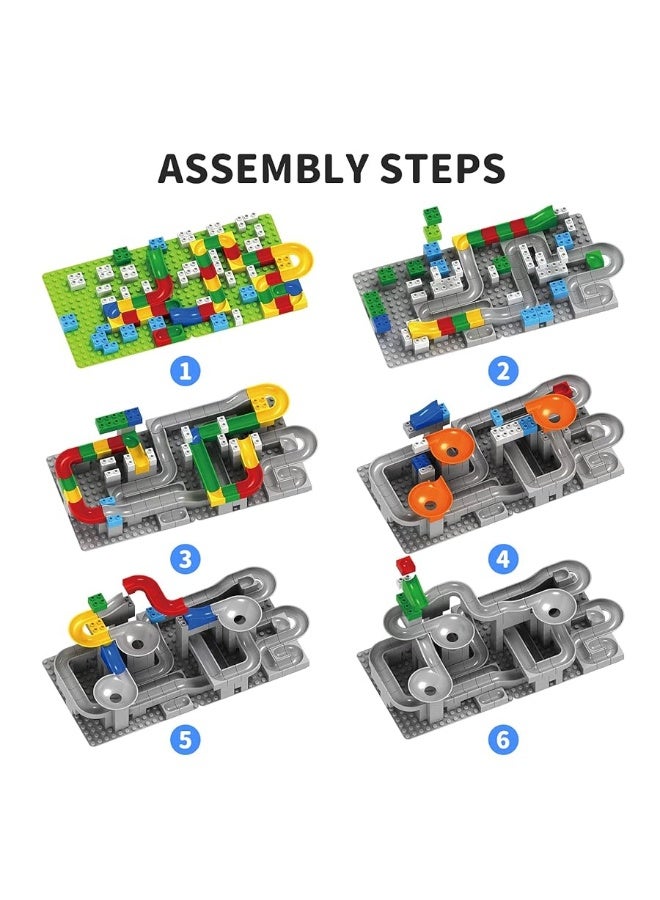 Marble Run,176 Pcs Marble Runs for Kids 4-8, Marble Run Race Trackï¼ŒSTEM Learning Toysï¼Œ Marble Run Building Blocks Classic Marble Track for Boys Girls Toddler Age 3,4,5,6,7,8+