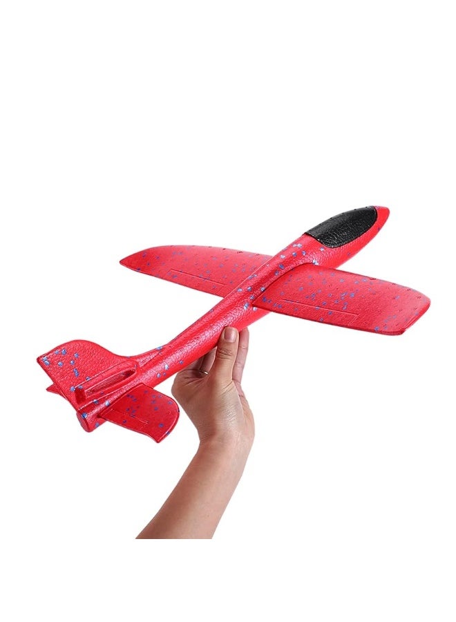 GSM Brands Foam Airplane Toys 2 Pack, 17.71 Inch Throwing Glider with Flight Upgrade 2 Tail Position Option (1 Red, 1 Blue)