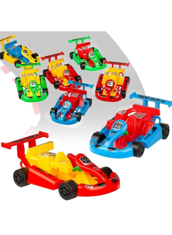 PROLOSO Pull Back Go Kart Friction Powered Racing Cars Kids Birthday Party Favors Goodie Bag Fillers Class Prizes Little Wind Up Vehicle Toys in Bulk 12PCS