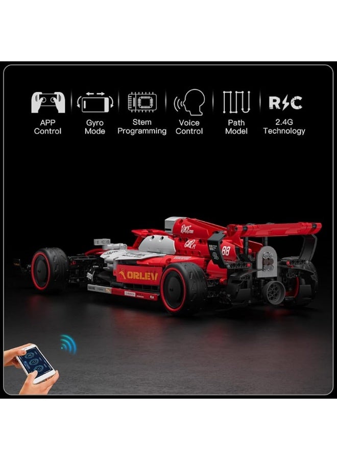 Mould King Alfa Romeo F1 Cars Speed Racing RC Cars Building Toys, Remote Control Car Building Blocks Kit, Model Car Kits 13151 Car Model, Collectible Model Cars for Kids 8+ and Adults(1185PCS)