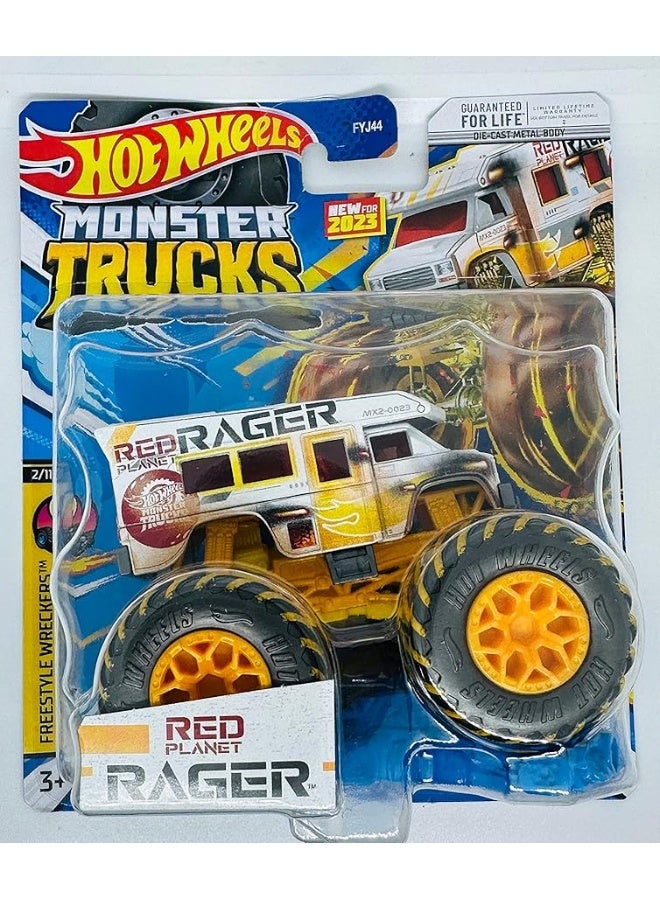 Hot Wheels Monster Trucks - RED Planet Rager - Treasure Hunt - Freestyle Wreckers 2/11-2023 Mix 2 Ships Bubble Wrapped in a Box