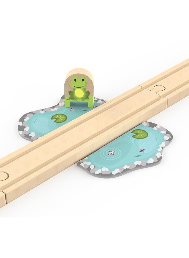 68 Pcs Fantasy Kingdom Adventure Wooden Train Set in Wooden Storage Box Unisex Children Toys Girls Boys 3 4 5 6 7 Years Compatible with Thomas, BRIO, Melissa and Doug, Imaginarium, IKEA