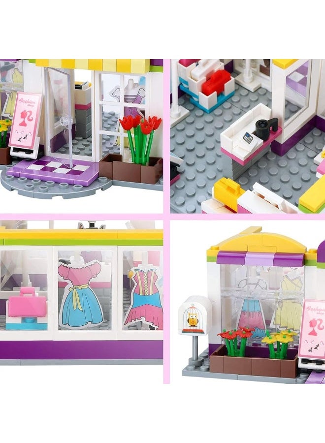 BRICK STORY Girls Friends Fashion Clothing Store Building Sets 263 PCS Shop House Building Kit Creative Shopping Role Play Building Toys Christmas Birthday Gift for Kids Aged 6-12