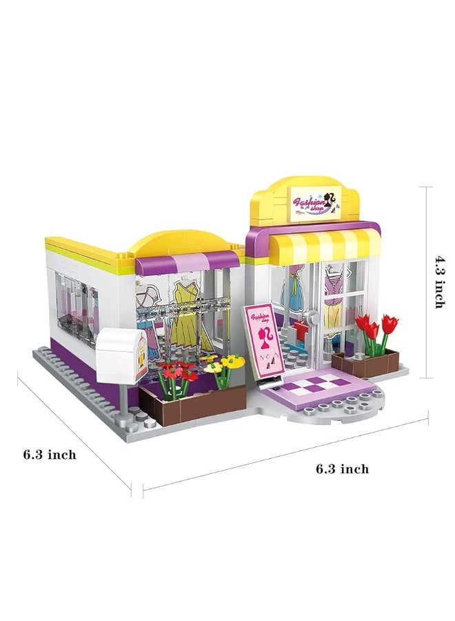 BRICK STORY Girls Friends Fashion Clothing Store Building Sets 263 PCS Shop House Building Kit Creative Shopping Role Play Building Toys Christmas Birthday Gift for Kids Aged 6-12