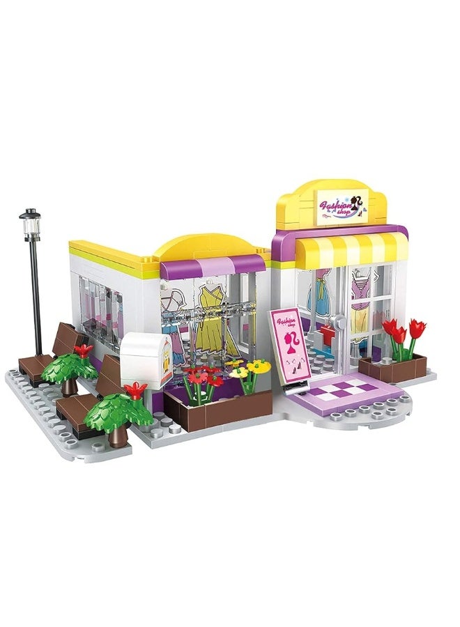 BRICK STORY Girls Friends Fashion Clothing Store Building Sets 263 PCS Shop House Building Kit Creative Shopping Role Play Building Toys Christmas Birthday Gift for Kids Aged 6-12