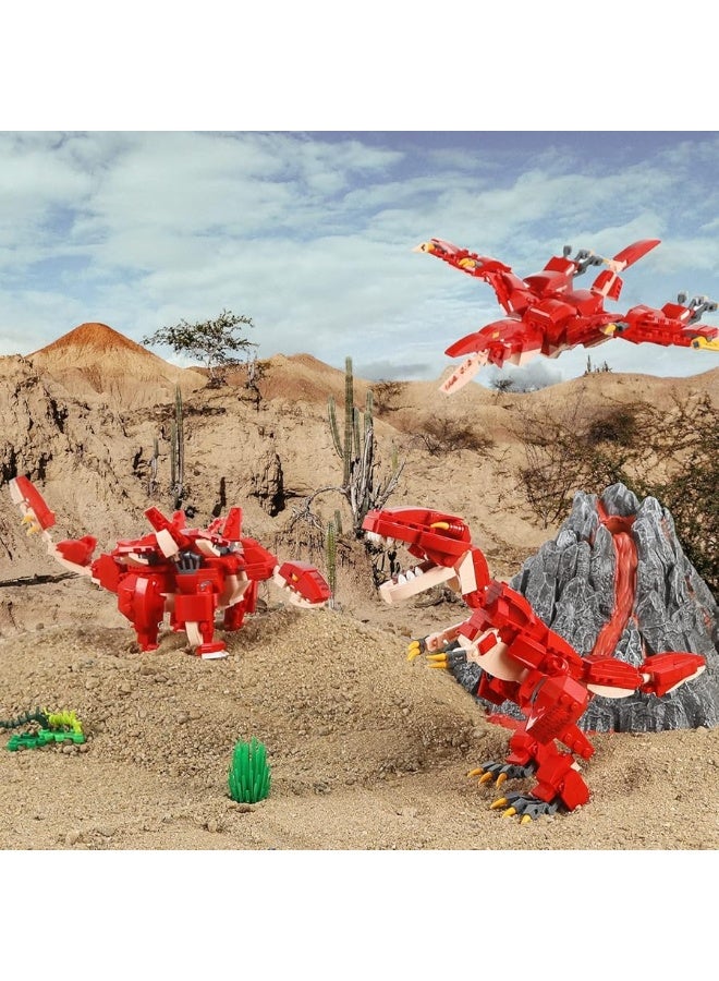 STEM 3 in1 Dinosaurs Building Kits 287PCS, Toys for Kids Age 6-10 Year Old, Educational Building Sets Best Gifts for Boy 6-10