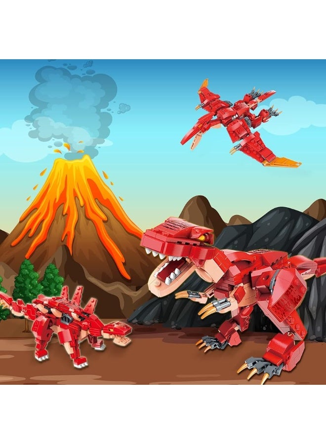 STEM 3 in1 Dinosaurs Building Kits 287PCS, Toys for Kids Age 6-10 Year Old, Educational Building Sets Best Gifts for Boy 6-10