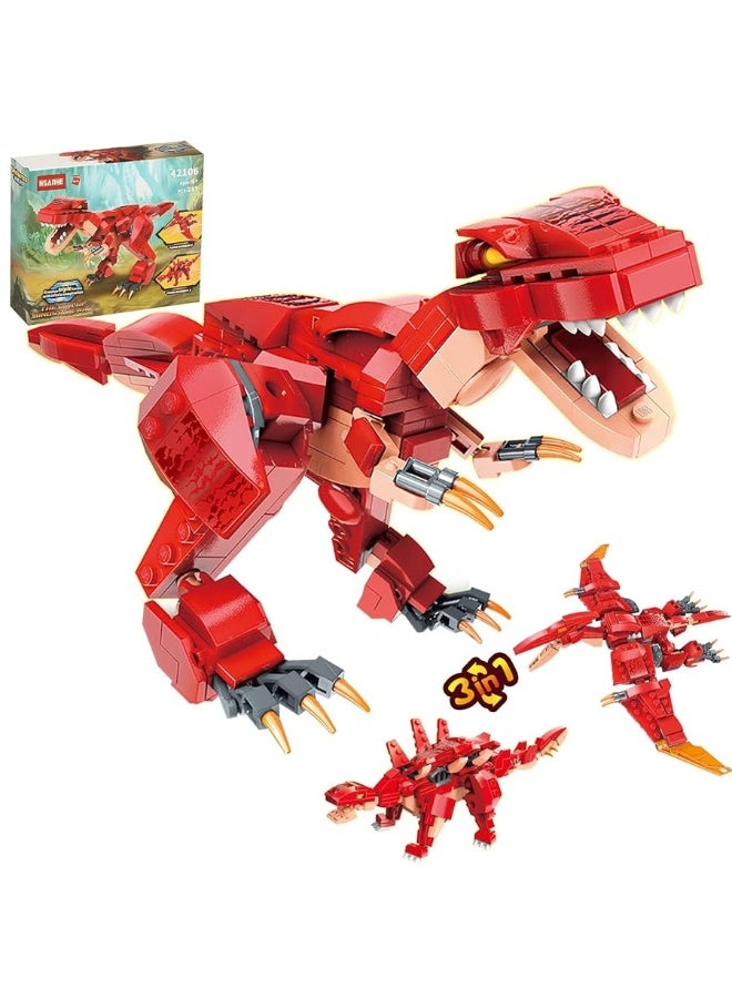 STEM 3 in1 Dinosaurs Building Kits 287PCS, Toys for Kids Age 6-10 Year Old, Educational Building Sets Best Gifts for Boy 6-10