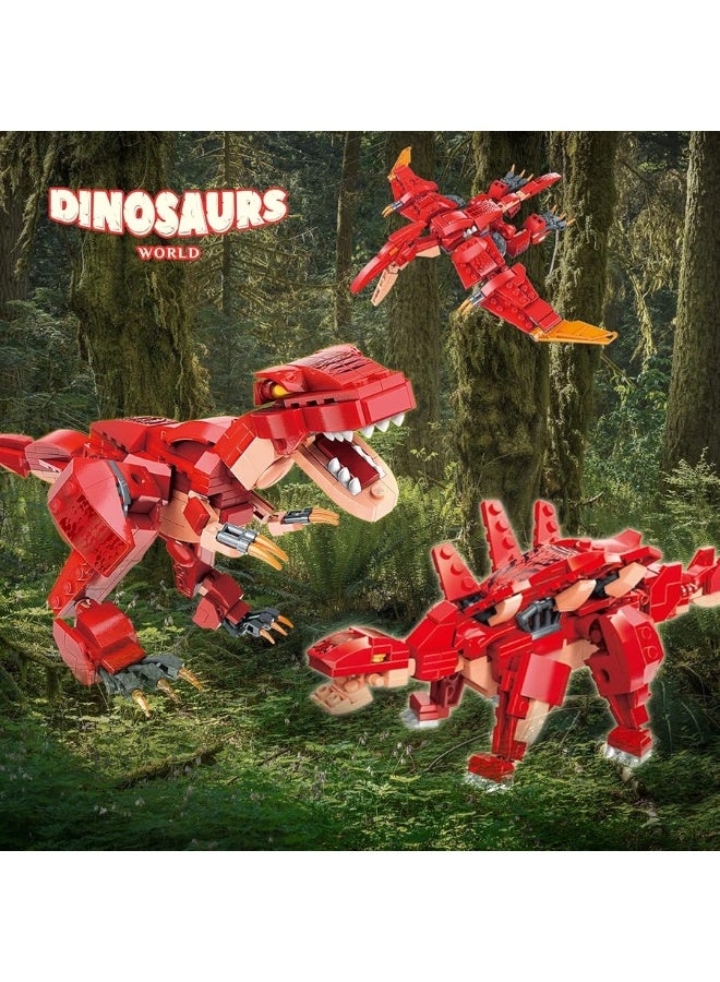 STEM 3 in1 Dinosaurs Building Kits 287PCS, Toys for Kids Age 6-10 Year Old, Educational Building Sets Best Gifts for Boy 6-10