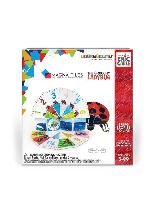 CreateOn Magna-Tiles The Grouchy Ladybug Eric Carle (The Very Hungry Caterpillar) Set, Eric Carle Books for Kidsâ€™ Building Toys, Educational Magnet-Tiles Toys for Ages 3+, 16 Pieces