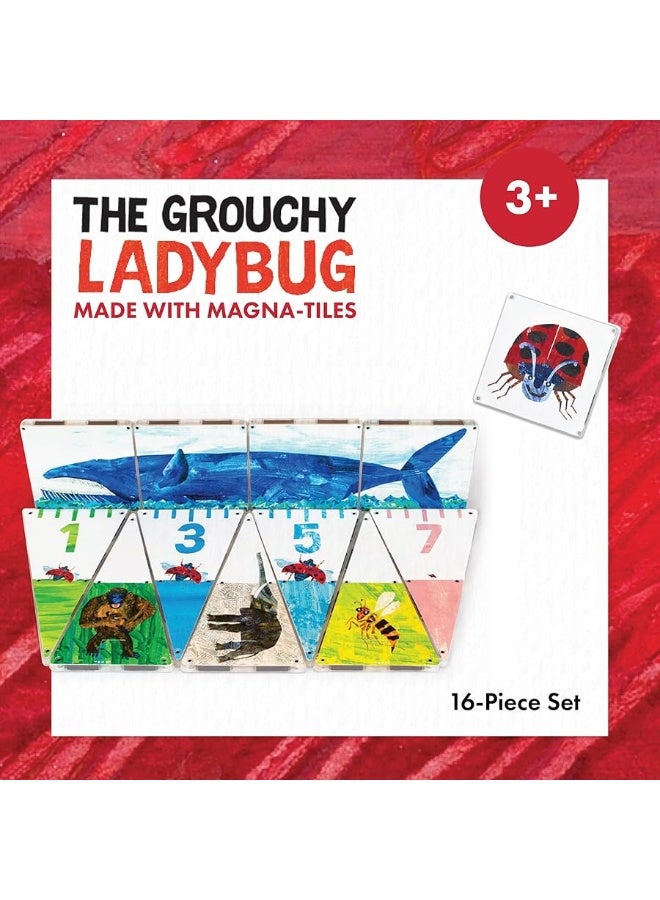 CreateOn Magna-Tiles The Grouchy Ladybug Eric Carle (The Very Hungry Caterpillar) Set, Eric Carle Books for Kidsâ€™ Building Toys, Educational Magnet-Tiles Toys for Ages 3+, 16 Pieces