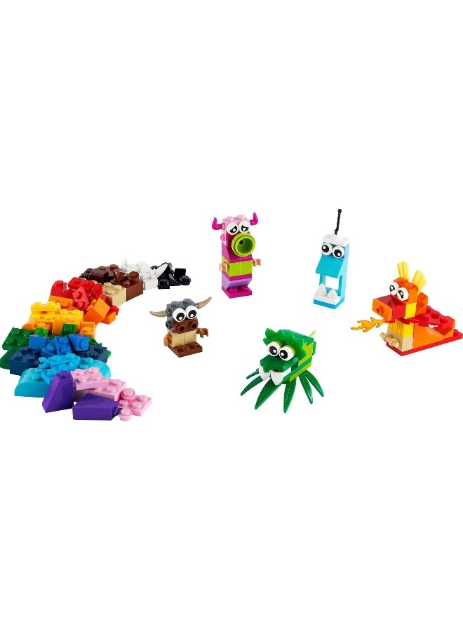 LEGO Classic Creative Monsters 11017 Building Toy Set, Includes 5 Monster Toy Mini Build Ideas to Inspire Creative Play for Kids Ages 4 and Up, Fun Gift for Halloween