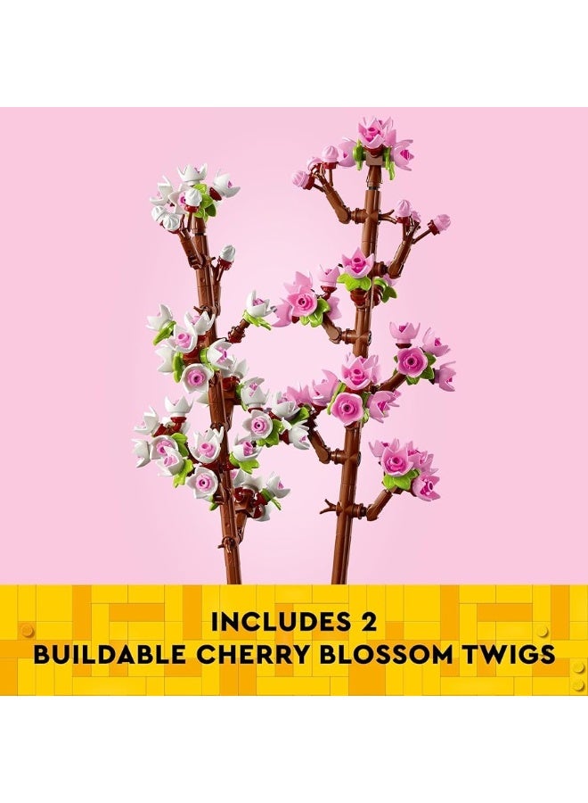 LEGO Cherry Blossoms Celebration Gift, Buildable Floral Display for Creative Kids, White and Pink Cherry Blossom, Spring Flower Gift for Girls and Boys Aged 8 and Up, 40725