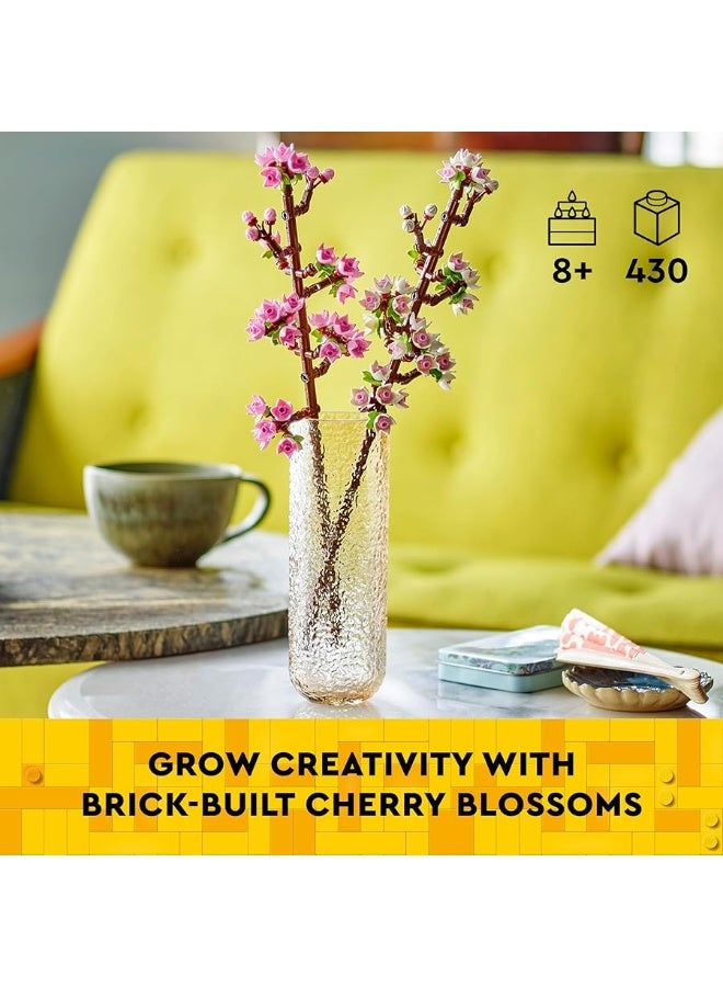 LEGO Cherry Blossoms Celebration Gift, Buildable Floral Display for Creative Kids, White and Pink Cherry Blossom, Spring Flower Gift for Girls and Boys Aged 8 and Up, 40725